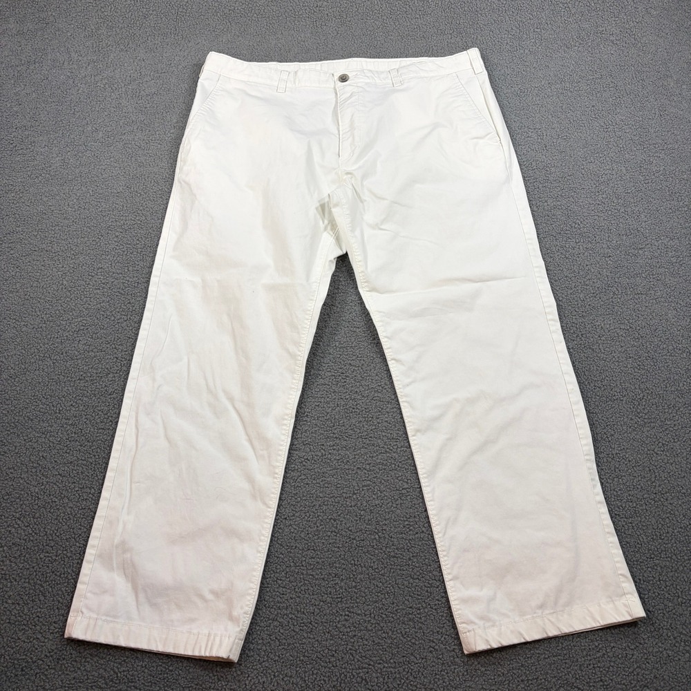 Haggar Pants Mens 38x30 White Straight Fit Chino HC10911 Stretch Cotton Blend
